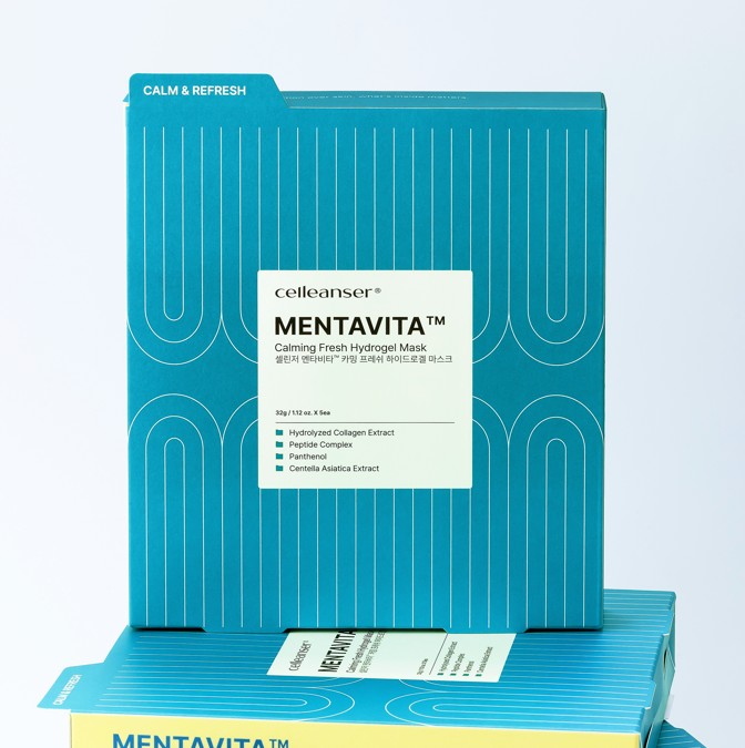 【celleanser】Mentavita　メンタビタ カーミング フレッシュ ハイドロゲルマスク　5枚入り