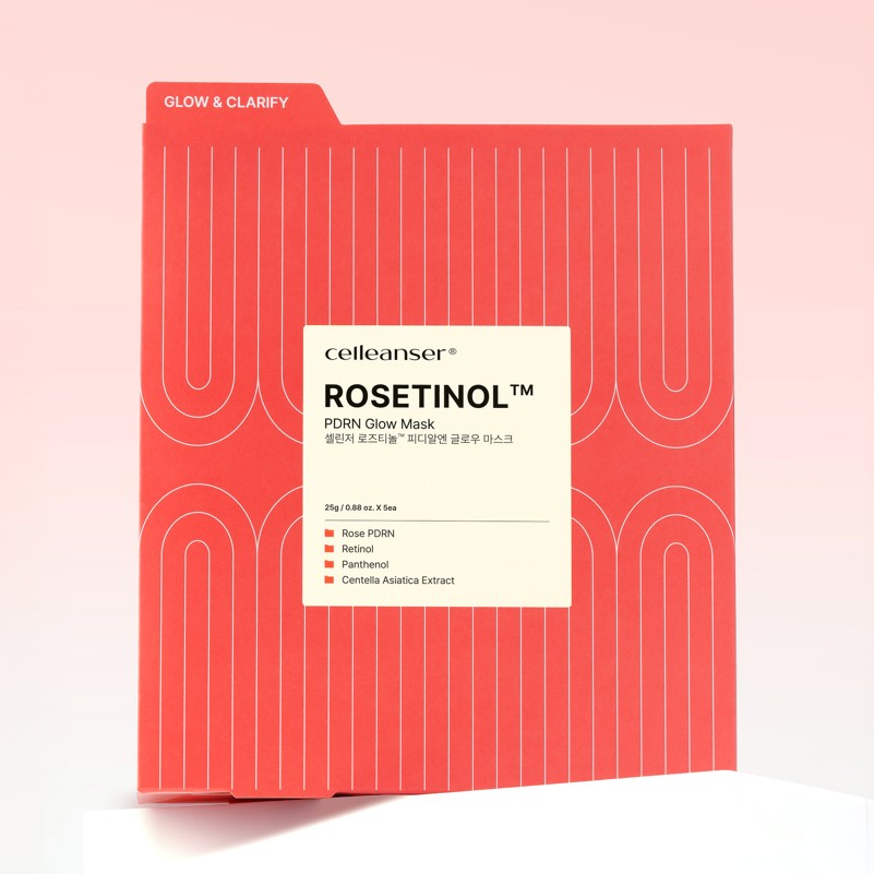 【celleanser】　Rosetinol PDRN グロウパック  ハイドロゲルマスク　5枚入り
