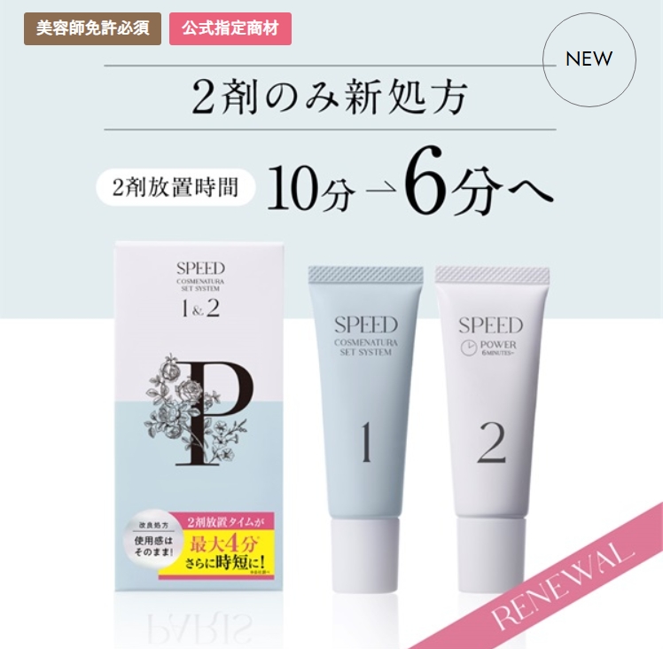 【PARISIENNE】　パリスコスメナチュラ セットシステム1・2 SPEED　2剤リニューアル　放置時間10分→6分