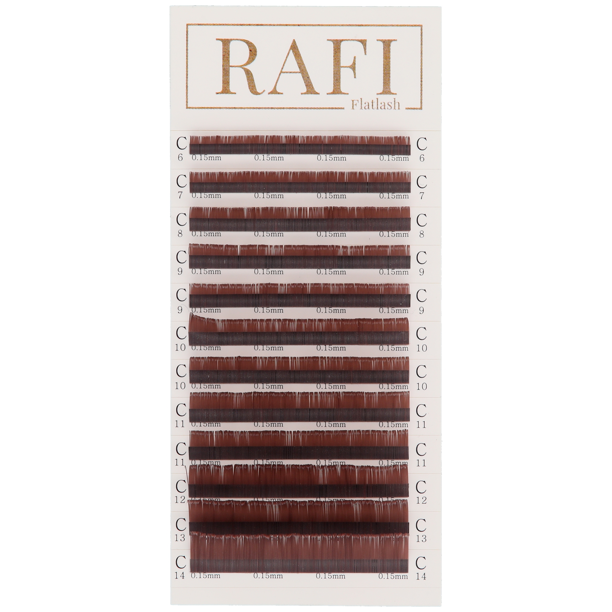 【RAFI】フラットラッシュ　ラベンダーピンク【長さMIX、太さ0.15mm】