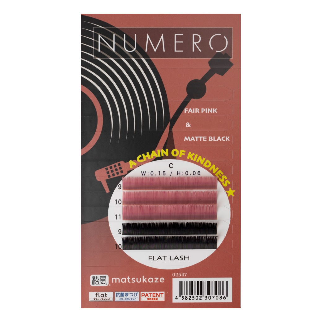 【NUMERO】フラットラッシュマットカラー/フェアピンク&マットブラック2色MIX