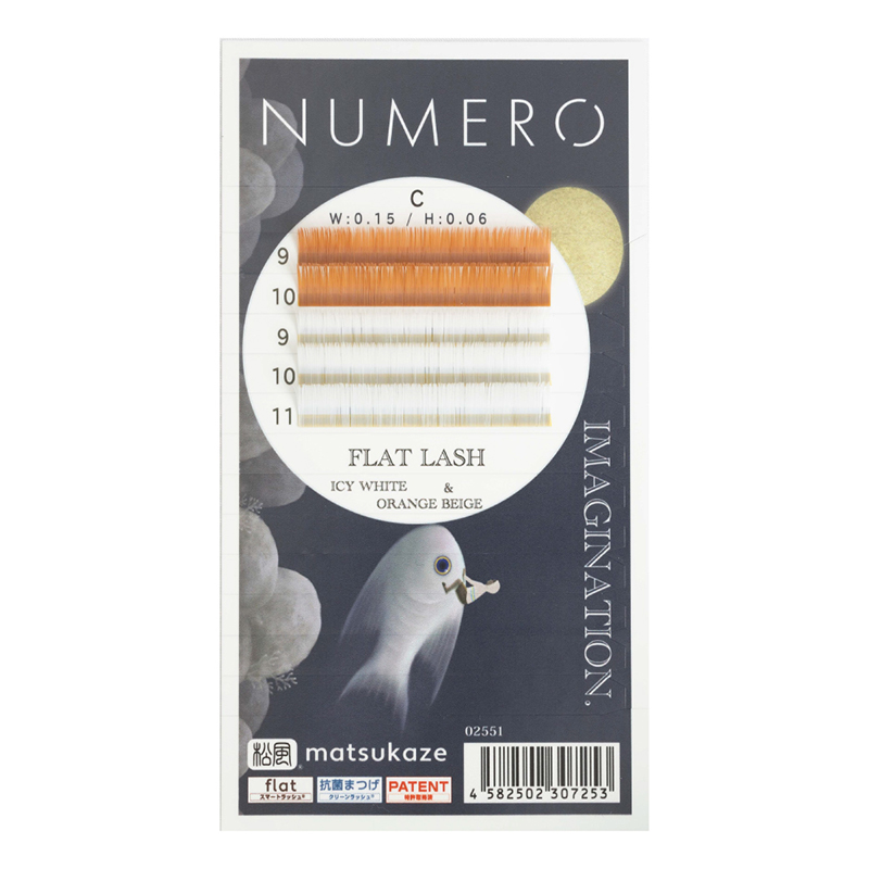 【NUMERO】フラットラッシュマットカラー/アイシーホワイト&オレンジベージュ2色MIX