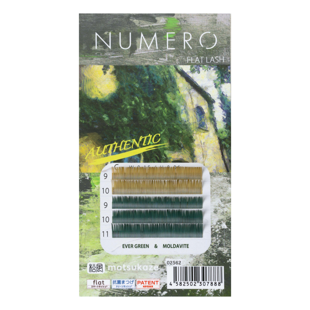 【NUMERO】 フラットラッシュマットカラー/エバーグリーン&モルダバイト2色MIX