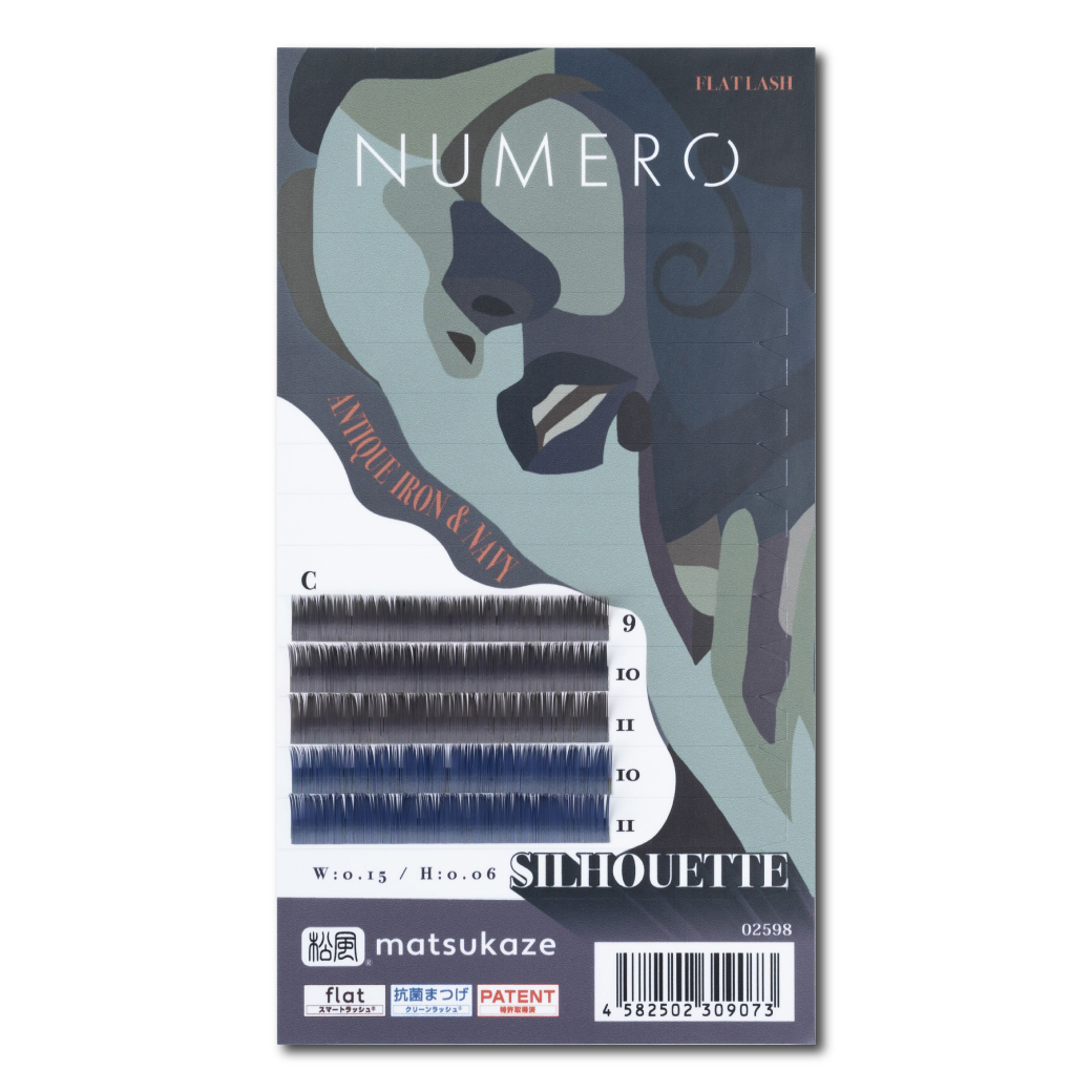 【NUMERO】 フラットラッシュマットカラー/アンティークアイアン&ネイビー2色MIX