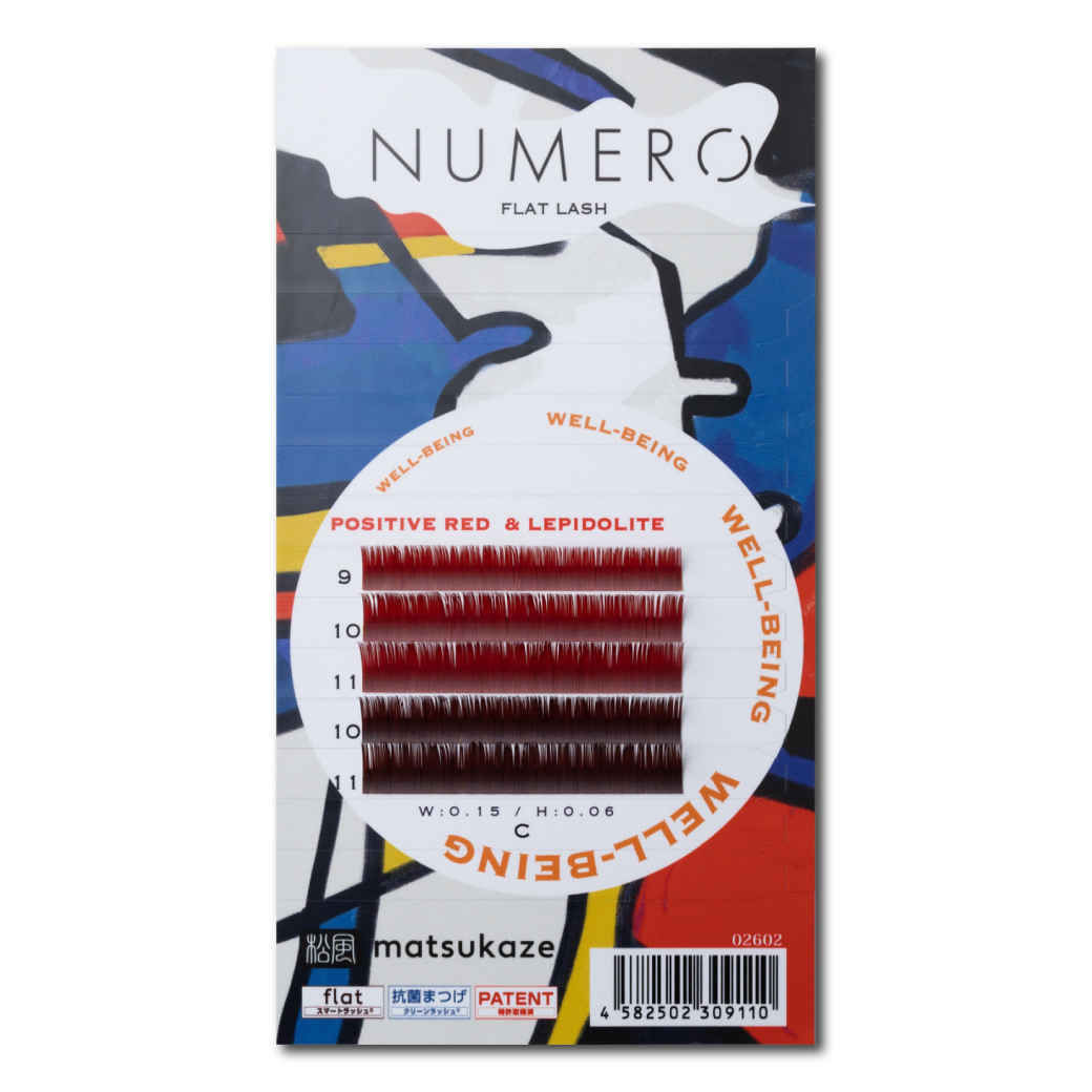 【NUMERO】フラットラッシュマットカラー/ポジティブレッド&レピドライト2色MIX